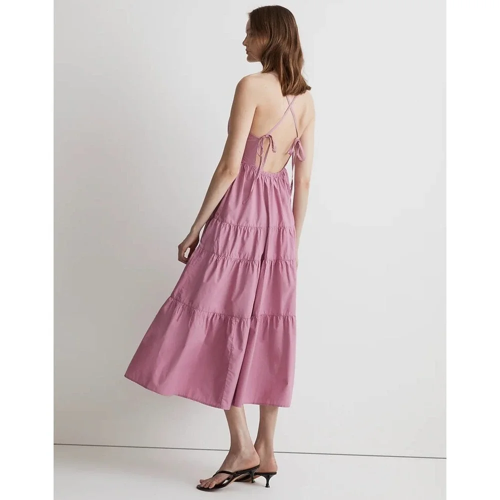 NWT Madewell Sidonie Poplin Maxi Dress in Shaded Pink Size XS - Picture 3 of 10
